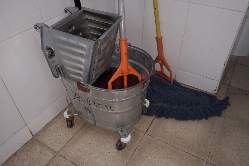 Mop, bucket and cleaning tools